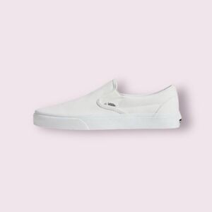 Vans Slip-On Sneakers Casual Canvas‎ Shoes Classic Style White Women's